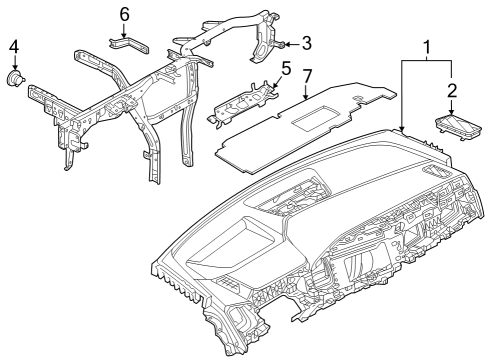 2022 Audi Q4 e-tron Sportback Cluster & Switches, Instrument Panel Diagram 2