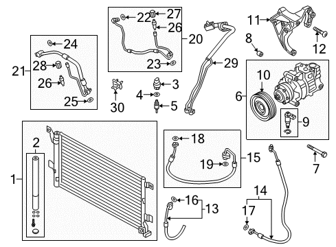 2022 Audi S5 A/C Condenser, Compressor & Lines