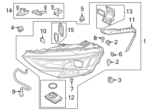 2023 Audi A8 Quattro Headlamp Components Diagram 2