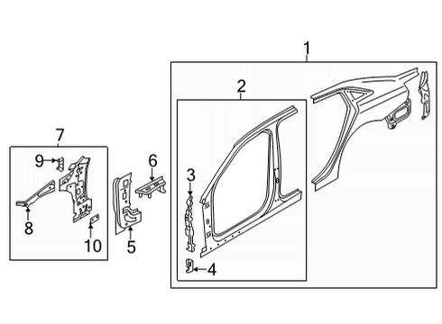 2024 Audi A3 Aperture Panel, Hinge Pillar, Uniside