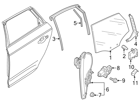 2021 Audi Q5 Glass - Rear Door