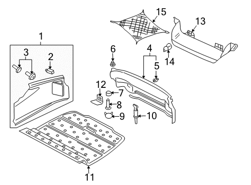 2004 Audi TT Quattro Interior Trim - Rear Body Diagram 1