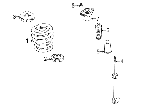 2002 Audi A4 Quattro Shocks & Components - Rear Diagram 2