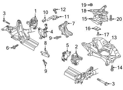 2016 Audi A6 Engine & Trans Mounting Diagram 2