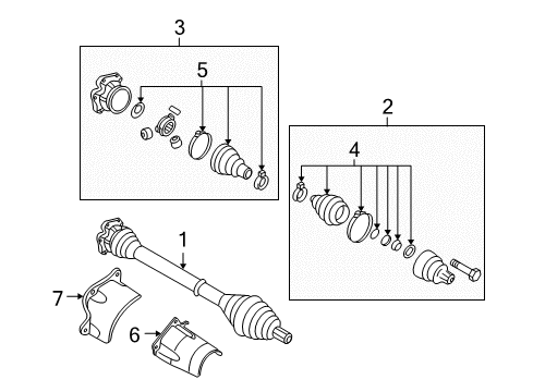 2007 Audi A4 Quattro Drive Axles - Front Diagram 6