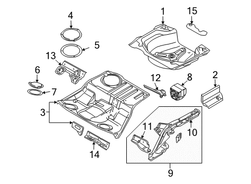 2003 Audi A4 Rear Body - Floor & Rails