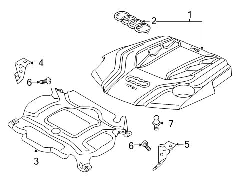 2023 Audi S5 Engine Appearance Cover Diagram 2