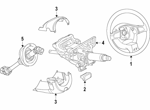 2021 Audi Q5 Sportback Steering Column, Steering Wheel