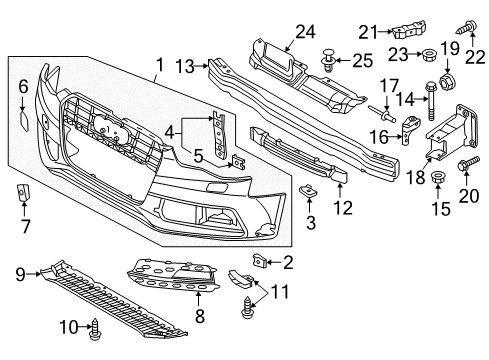 2014 Audi A5 Quattro Front Bumper Diagram 3