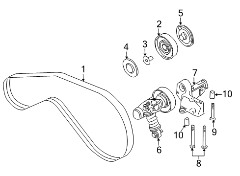 2009 Audi Q7 Belts & Pulleys, Maintenance Diagram 3