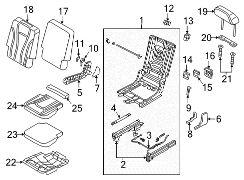 2018 Audi Q7 Second Row Seats, Body Diagram 3