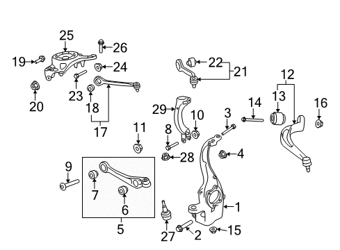 2013 Audi RS5 Front Suspension Components, Lower Control Arm, Upper Control Arm, Stabilizer Bar