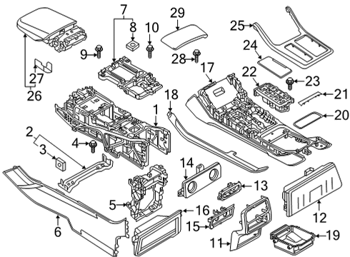 2023 Audi Q7 Cup Holder Diagram for 4M8-862-533-C-4PK