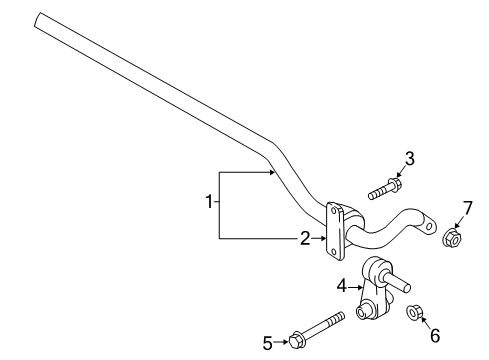 2018 Audi TT RS Quattro Stabilizer Bar & Components - Rear