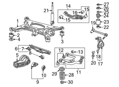 2001 Audi S8 Rear Axle, Stabilizer Bar, Suspension Components