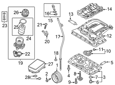 2022 Audi RS5 Engine Parts, Mounts, Cylinder Head & Valves, Variable Valve Timing, Oil Cooler, Oil Pan, Oil Pump, Crankshaft & Bearings, Pistons, Rings & Bearings