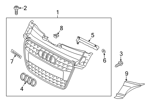 2011 Audi TTS Quattro Grille & Components