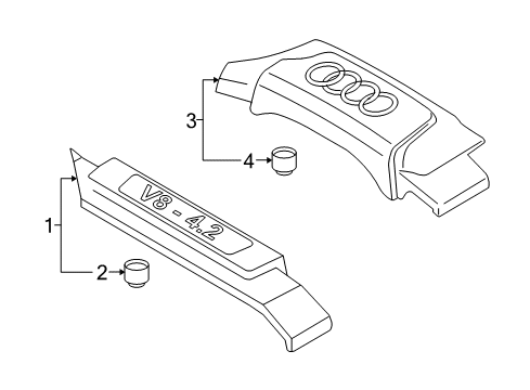 2006 Audi A6 Quattro Engine Appearance Cover Diagram 1