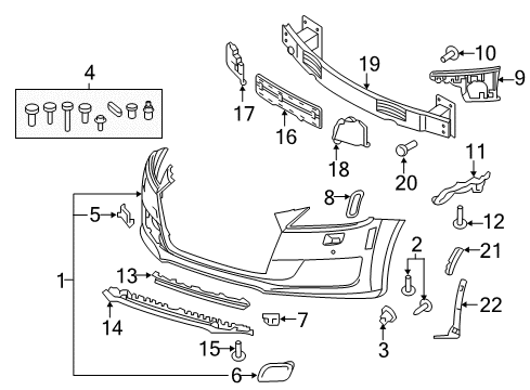 2017 Audi TT Quattro Front Bumper Diagram 1