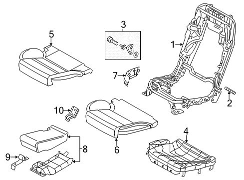 2015 Audi A8 Quattro Rear Seat Components Diagram 4