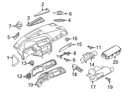 2016 Audi A4 Quattro Cluster & Switches, Instrument Panel Diagram 3