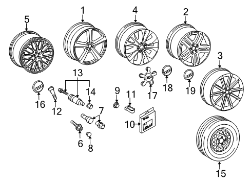 2011 Audi Q7 Wheels, Covers & Trim Diagram 3