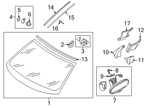 2022 Audi S5 Glass - Windshield Diagram 2