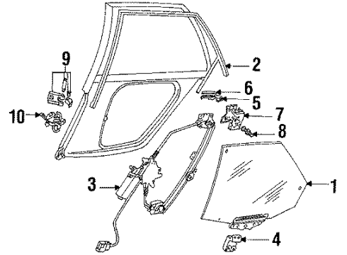 1988 Audi 5000 Rear Door - Glass & Hardware