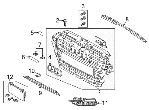 2016 Audi S3 Grille & Components