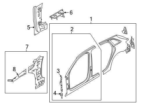 2016 Audi A3 Sportback e-tron Aperture Panel, Hinge Pillar, Uniside