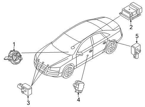 2015 Audi S8 Air Bag Components Diagram 2