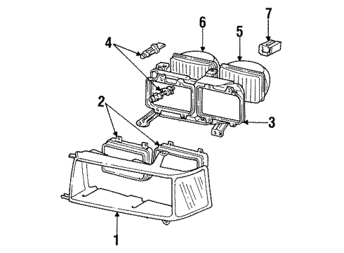 1988 Audi 5000 Headlamps