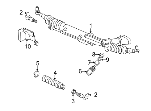 2003 Audi Allroad Quattro Steering Column & Wheel, Steering Gear & Linkage Diagram 3