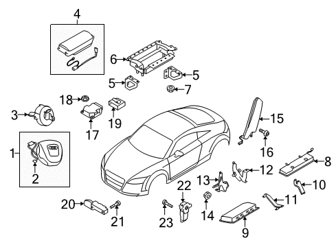 2010 Audi TT Quattro Air Bag Components