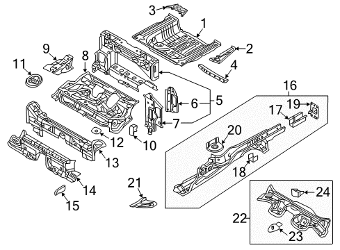 2016 Audi A3 Rear Body - Floor & Rails Diagram 2