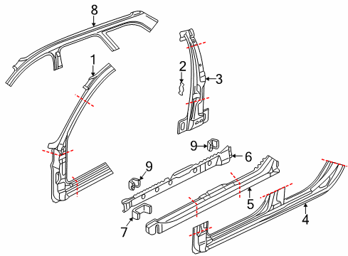 2003 Audi S6 Hinge Pillar