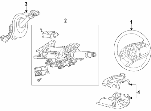 2023 Audi e-tron Quattro Steering Column & Wheel, Steering Gear & Linkage Diagram 1