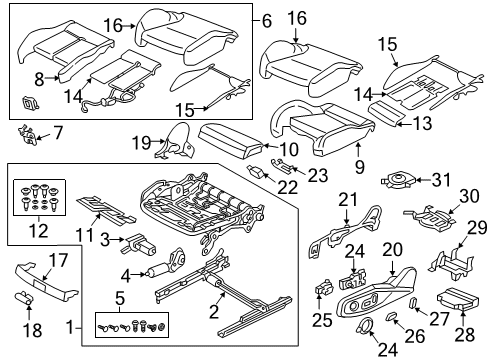 2018 Audi A4 Front Seat Components Diagram 3