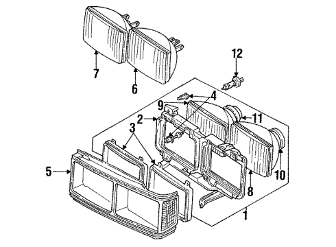 1986 Audi Coupe Headlamps, Electrical Diagram 2