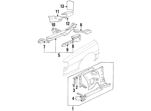 1991 Audi 100 Quattro Structural Components & Rails