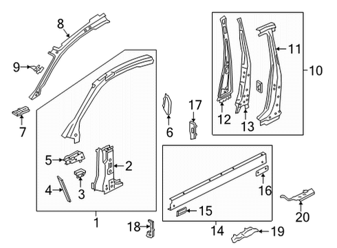 2022 Audi RS5 Hinge Pillar, Rocker Panel