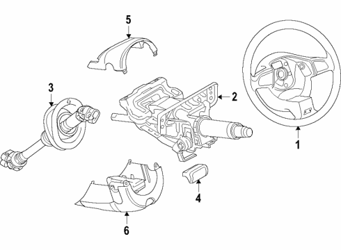 2022 Audi A5 Quattro Steering Column & Wheel, Steering Gear & Linkage Diagram 1