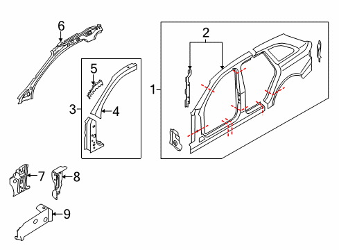 2015 Audi allroad Aperture Panel, Hinge Pillar, Uniside