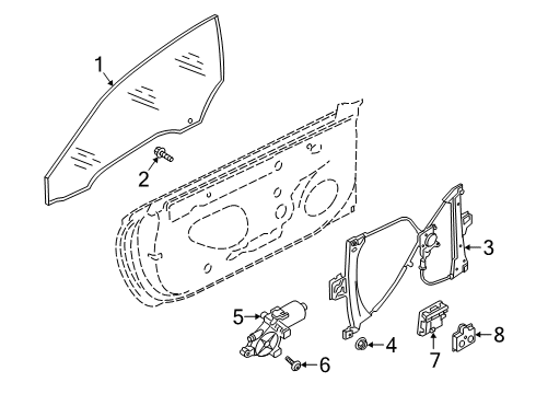 2023 Audi A5 Quattro Glass - Door Diagram 1