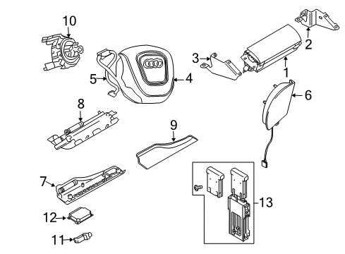 2009 Audi S4 Air Bag Components