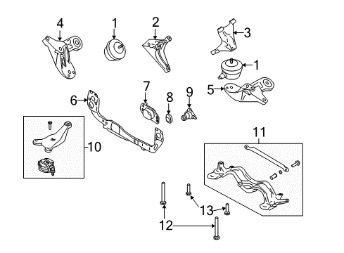 2007 Audi S4 Engine & Trans Mounting Diagram 4