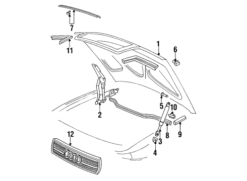 1992 Audi V8 Quattro Hood & Components