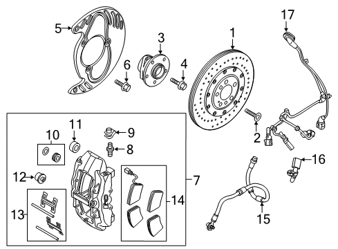 2020 Audi TT RS Quattro Front Brakes Diagram 1