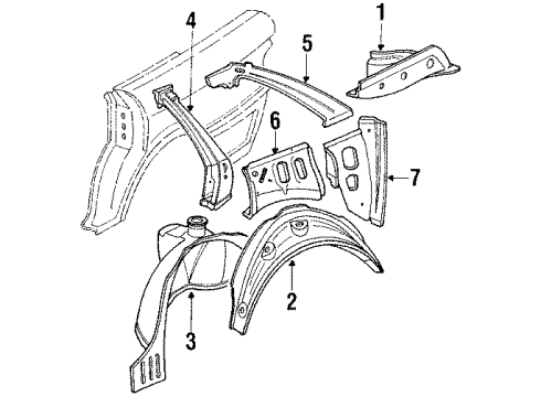 1992 Audi 80 Quattro Inner Components - Quarter Panel