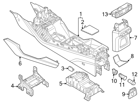 2024 Audi Q4 e-tron Sportback Console Diagram 1